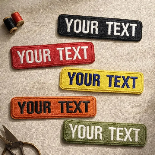 Personalized Embroidered Name Patch Tag – Custom Embroidered Text Tag with Velcro Hook & Loop, Iron On, Sew On for Jackets, Backpacks, Hat, Tote