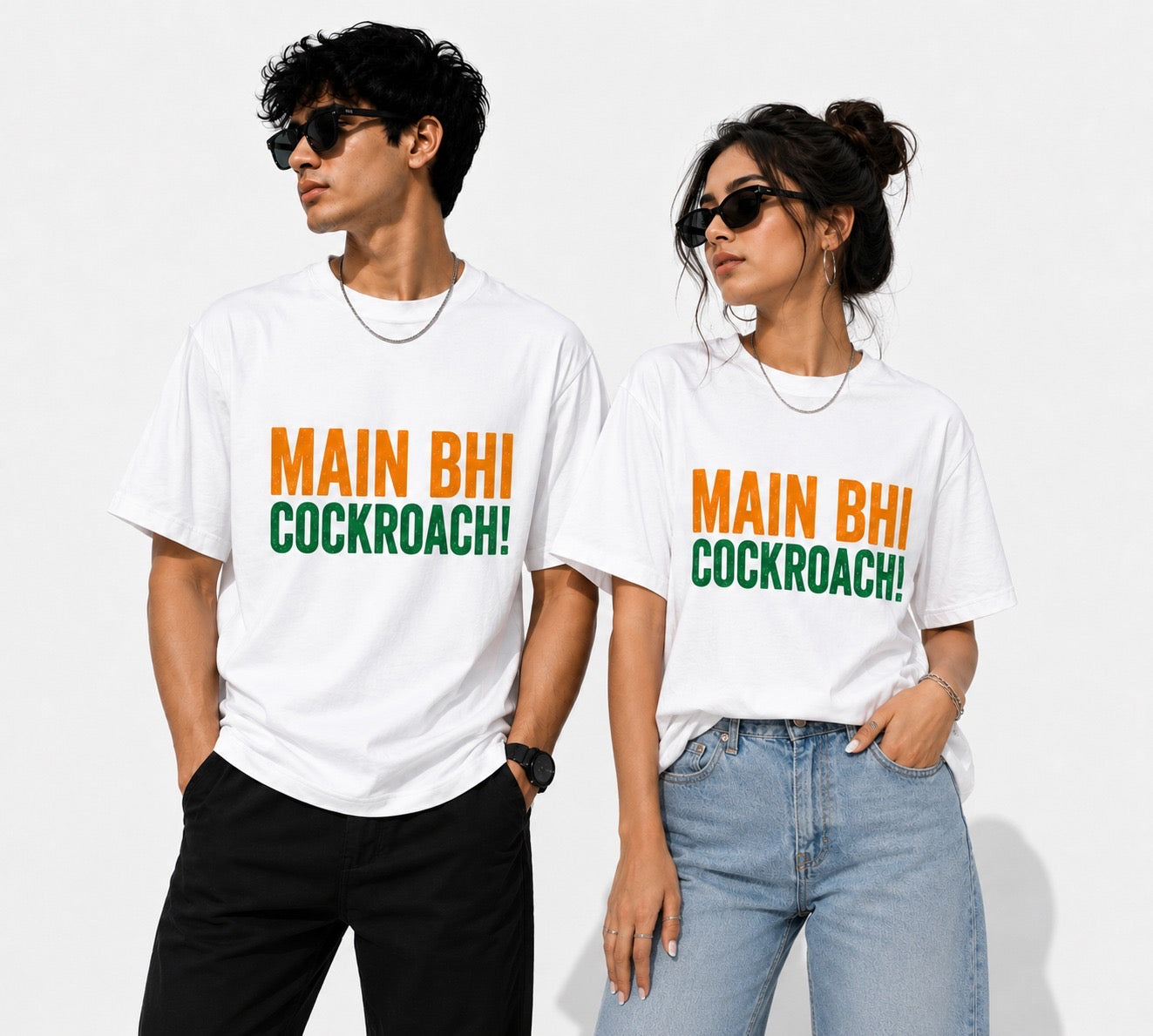 Main Bhi Cockroach! Gen Z Viral Meme Graphic Printed Unisex T-Shirt Trendy Streetwear Casual Cotton Tee for Men's & Women's
