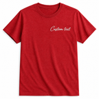 Customized Embroidery T-Shirts for Men & Women, Choose Phrase, Font and Embroidery Thread Color, Random Quotes or Text, Different T-Shirts Colors, Round Neck Half Sleeves Tee, Pure Cotton Regular Fit