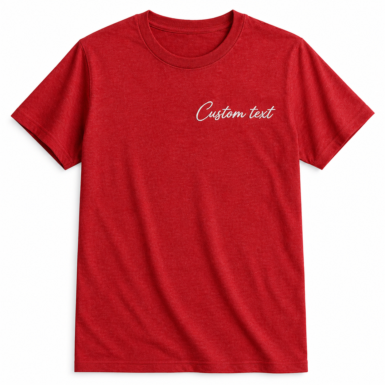 Customized Embroidery T-Shirts for Men & Women, Choose Phrase, Font and Embroidery Thread Color, Random Quotes or Text, Different T-Shirts Colors, Round Neck Half Sleeves Tee, Pure Cotton Regular Fit