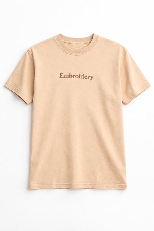 Customized Embroidered Unisex T-Shirt, Custom Tee with Text, 100% Pure Cotton, Random Texts & Phrases, Regular Fit, Premium Embroidery Stitching, Half Sleeve T-Shirt