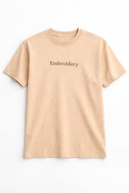 Customized Embroidered Unisex T-Shirt, Custom Tee with Text, 100% Pure Cotton, Random Texts & Phrases, Regular Fit, Premium Embroidery Stitching, Half Sleeve T-Shirt