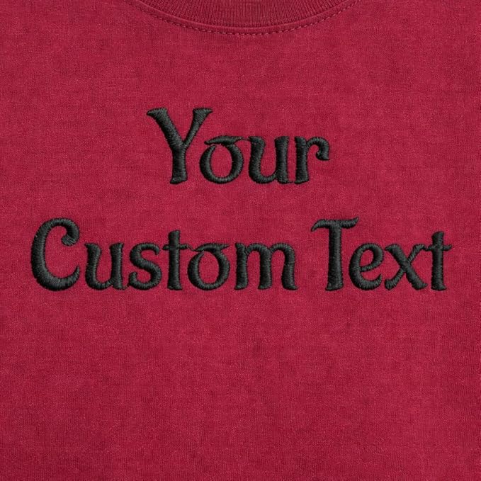 Customized Embroidery T-Shirts for Men & Women, Choose Phrase, Font and Embroidery Color for Any Occasion, 100% Pure Cotton Regular Fit, Custom Name Embroidered Tee, Personalized Gift Apparel