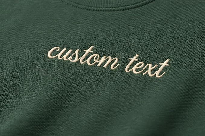 Personalized Embroidery T-Shirt for Men & Women, Random Texts & Phrases, Short Sleeve Crewneck T-Shirts, 100% Pure Cotton, Choose Phrase, Font and Thread Color for Any Occasion, Make Your Own T-shirts