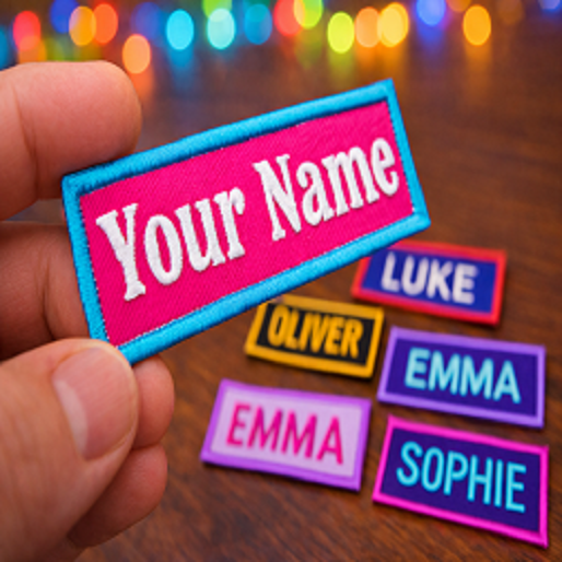 Custom Embroidery Name Patches, Personalized Text Patch