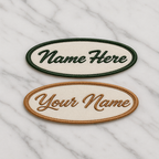 Personalized Embroidery Name Badges, Design your Name, Multiple Thread Colors, Different Shapes