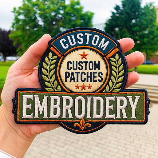 Premium Custom Embroidery Patches, High Quality Personalized Logo Badges, Design Your Logo,