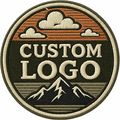 Customized Logo Embroidered Patch, Premium Round Iron-On / Sew-On Badge for Jackets, Bags & Uniforms, Different Sizes, Design Your Company Logo
