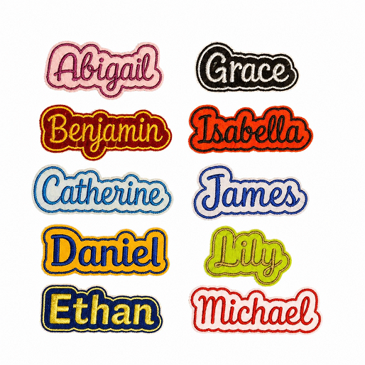 Customized Embroidered Name Badges, Design Your Name Tag, Different Thread Colors and Font Style, Ideal For the Backpacks, Hats, Jacket