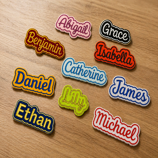 Customized Embroidered Name Badges, Design Your Name Tag, Different Thread Colors and Font Style, Ideal For the Backpacks, Hats, Jacket