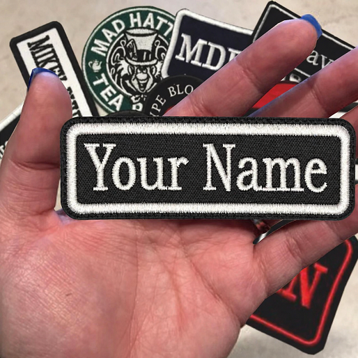 Personalized Embroidered Name Patch, Custom Iron-On / Velcro Name Tag, Custom Text Patch for Uniform, Jacket, Bag, Caps, Design Your Name, Different Font Style