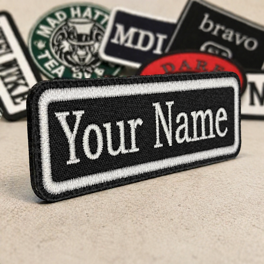 Personalized Embroidered Name Patch, Custom Iron-On / Velcro Name Tag, Custom Text Patch for Uniform, Jacket, Bag, Caps, Design Your Name, Different Font Style