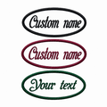 Personalized Embroidered Name Patch, Custom Oval Name Tag Patch for Uniforms, Jackets, Bags, Iron-On / Sew-On/ Velcro Badge, Design Your Own Name Tag