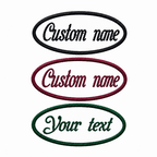 Personalized Embroidered Name Patch, Custom Oval Name Tag Patch for Uniforms, Jackets, Bags, Iron-On / Sew-On/ Velcro Badge, Design Your Own Name Tag