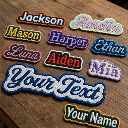 Custom Embroidered Name Patches - Personalized Name Tags, Iron On, Sew On, Velcro Patches, Text Patch for Uniform, Backpack, Special Event, School, Wedding, Holiday