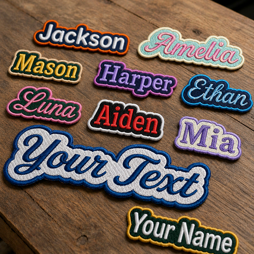 Custom Embroidered Name Patches - Personalized Name Tags, Iron On, Sew On, Velcro Patches, Text Patch for Uniform, Backpack, Special Event, School, Wedding, Holiday