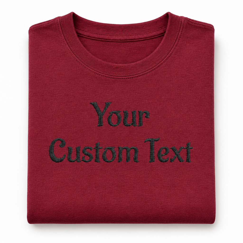 Customized Embroidery T-Shirts for Men & Women, Choose Phrase, Font and Embroidery Color for Any Occasion, 100% Pure Cotton Regular Fit, Custom Name Embroidered Tee, Personalized Gift Apparel