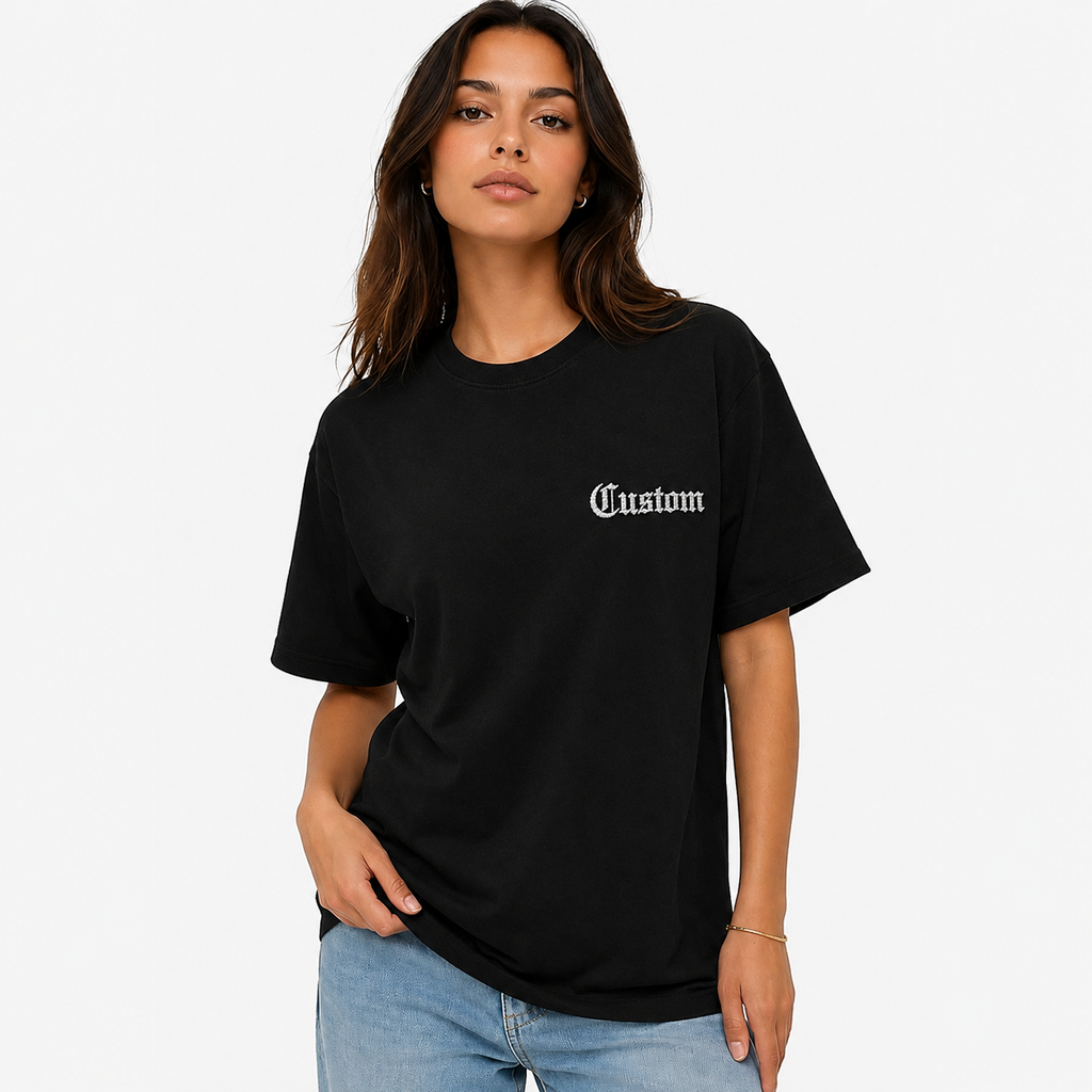 Customized Embroidery T-shirts, Custom Name Embroidery Tee for Men & Women, 100% Pure Cotton, Random Texts & Phrases, Regular Fit, Gift for Couples, Friends & Family, Short Sleeve T-Shirts