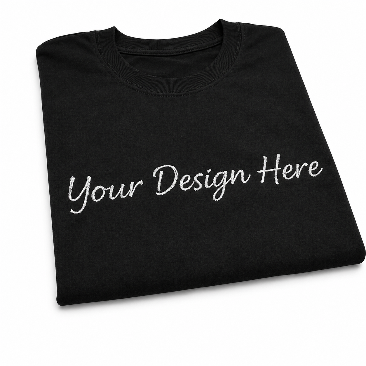 Personalized Name/Text Embroidered T-Shirt for Men & Women, Pure Cotton, Custom Unisex Crew Neck T-Shirts, Casual Wear & Regular Fit, Design Your Tee, Different Placement for Text, Gift Apparel