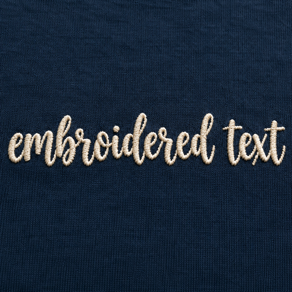 Custom Embroidered Text T-Shirt, Personalized Thread Embroidery Tee, Minimalist Custom Name T-shirts, Design Your Apparel, Company Branding, Pure Cotton, Regular Fit