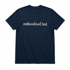 Custom Embroidered Text T-Shirt, Personalized Thread Embroidery Tee, Minimalist Custom Name T-shirts, Design Your Apparel, Company Branding, Pure Cotton, Regular Fit