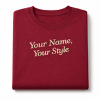 Customized Embroidered T-Shirt, Personalized Tee, Choose Phrase, Font and Thread Color for Any Occasion, Add Your Custom Text Name, Pure Cotton, Design Your Tee, Unique Gift, Chest Embroidery
