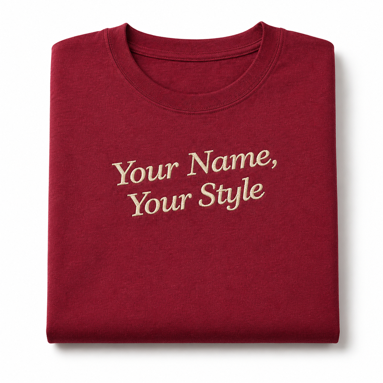 Customized Embroidered T-Shirt, Personalized Tee, Choose Phrase, Font and Thread Color for Any Occasion, Add Your Custom Text Name, Pure Cotton, Design Your Tee, Unique Gift, Chest Embroidery
