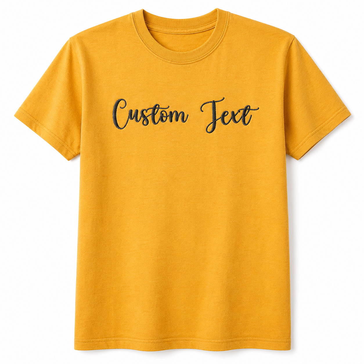 Customized Embroidery Unisex T-Shirts, Choose Phrase, Quote, Random Text, Font and Embroidery Thread Color for Any Occasion, Different Color Options, Pure Cotton Regular Fit, Gift Apparel, Make Your Own Tee