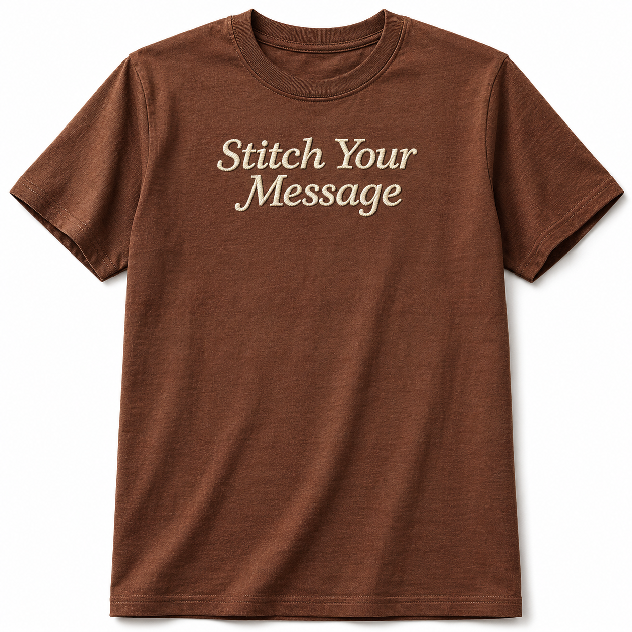 Design Your Unisex Embroidery T-Shirts with the Text, Premium Cotton Custom Text Tee, Regular Fit Apparel, 100% Cotton, Gift for Couples, Friends & Family, Embroidered Company Name