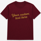 Custom Embroidered Unisex T-Shirt, Add Your Custom Text Name, Pure Cotton, Design Your Random Text in Full Embroidery, Short Sleeve Crewneck T-Shirts, Regular Fit Apparel, Gift for Him/Her, Front & Back Embroidery, Different Placements for Text