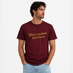 Custom Embroidered Unisex T-Shirt, Add Your Custom Text Name, Pure Cotton, Design Your Random Text in Full Embroidery, Short Sleeve Crewneck T-Shirts, Regular Fit Apparel, Gift for Him/Her, Front & Back Embroidery, Different Placements for Text