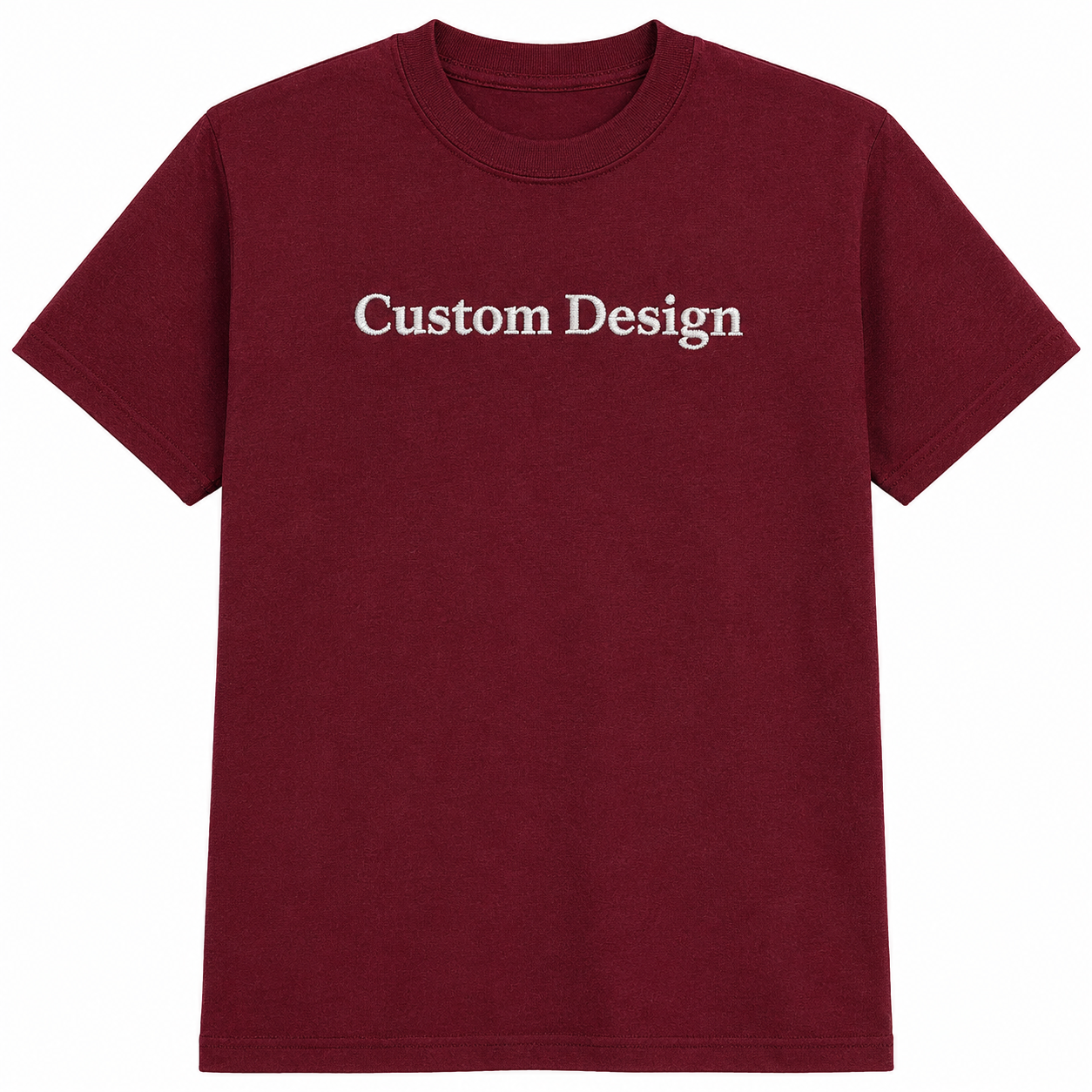 Personalized Embroidered Name Unisex T-Shirts, Choose Phrase, Font and Embroidery Thread Color, Pure Cotton, Short Sleeve Crewneck T-Shirts, Design Your Tee, Minimal Chest Embroidery