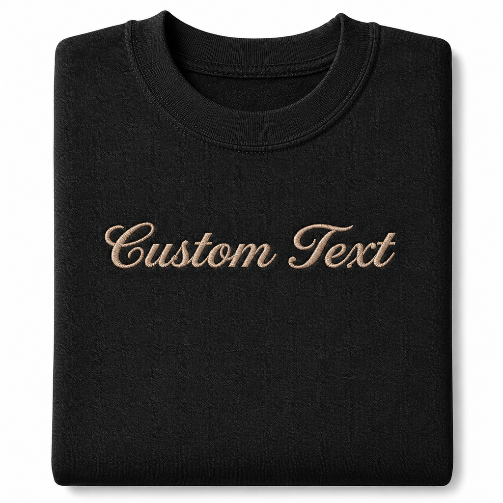 Personalized Unisex Black Embroidered Sweatshirts, Add Your Custom Text, Different Sizes, Front & Back Embroidery, Different Placements For Text, Regular Fit, Custom Gift Apparel, Design your Pullover