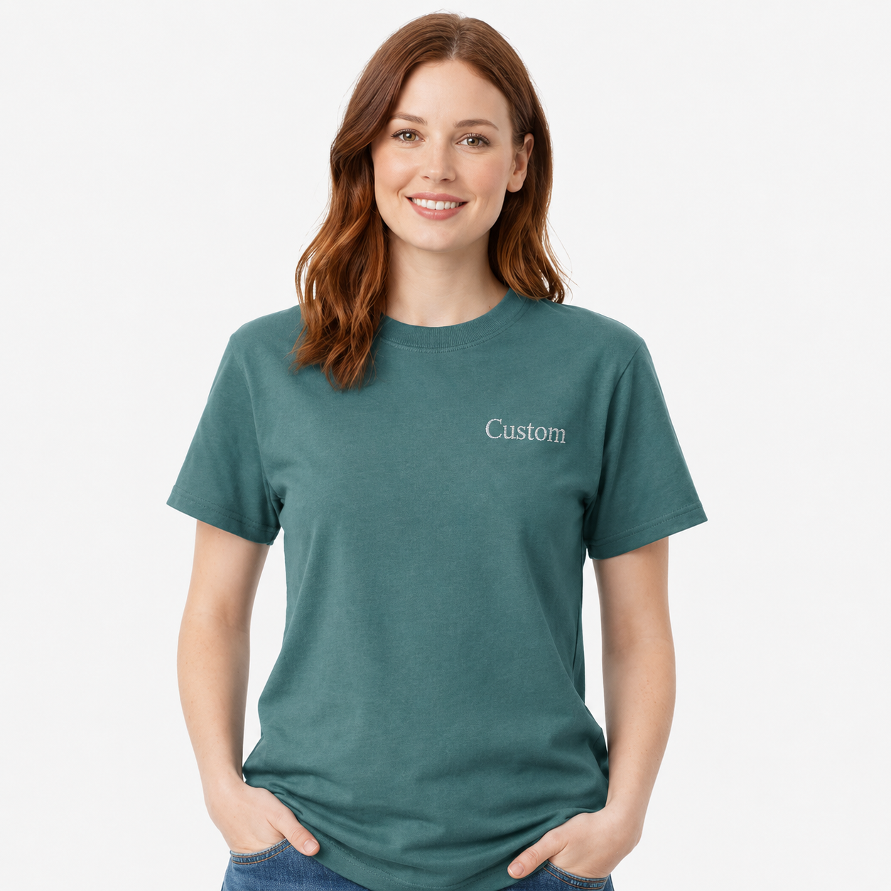 Customized Embroidery Unisex T-shirts, Custom Name / Text Embroidery Tee for Men & Women, Cotton Round Neck Custom Embroidery T-Shirt, Unique Gift, 100% Pure Cotton, Random Texts & Phrases, Regular Fit, Design Your Tee