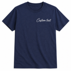 Customized Embroidery T-Shirts for Men & Women, Choose Phrase, Font and Embroidery Thread Color, Random Quotes or Text, Different T-Shirts Colors, Round Neck Half Sleeves Tee, Pure Cotton Regular Fit, Front & Back Embroidery