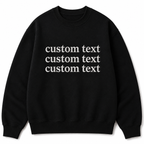 Custom Embroidered Black Sweatshirt, Personalized Text Crewneck with Visible Thread Texture, Front & Back Embroidery Design, Different Font With the Different Thread Colors