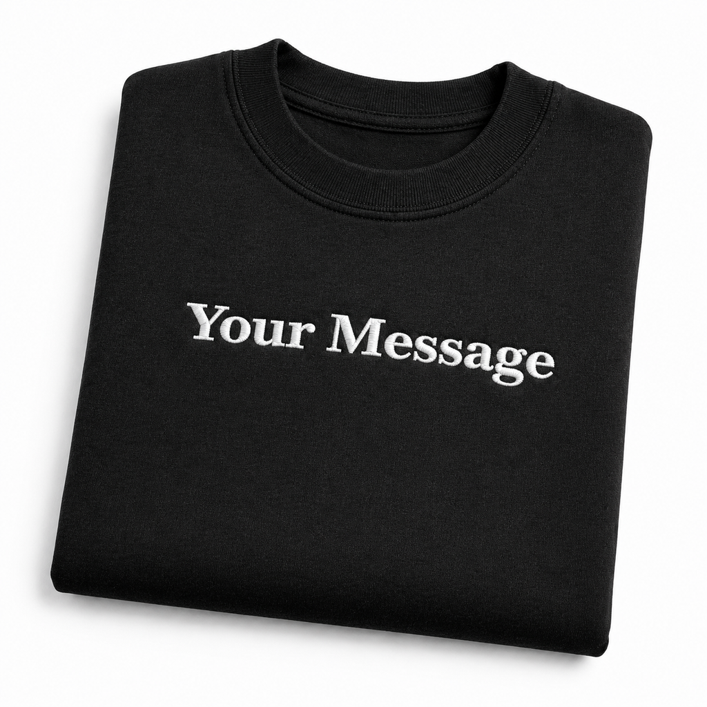 Custom Embroidered Unisex T-Shirt – Personalized Text Cotton Tee with Premium Thread Design