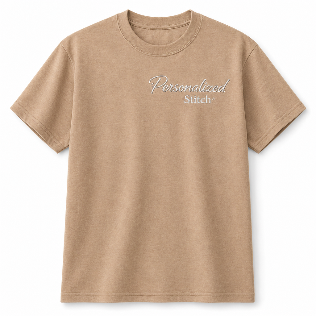 Personalized Embroidered Name T-Shirts for Men & Womens, Minimal Chest Embroidery, Different Placement for Text, Front & Back Embroidery, Unisex Regular Fit