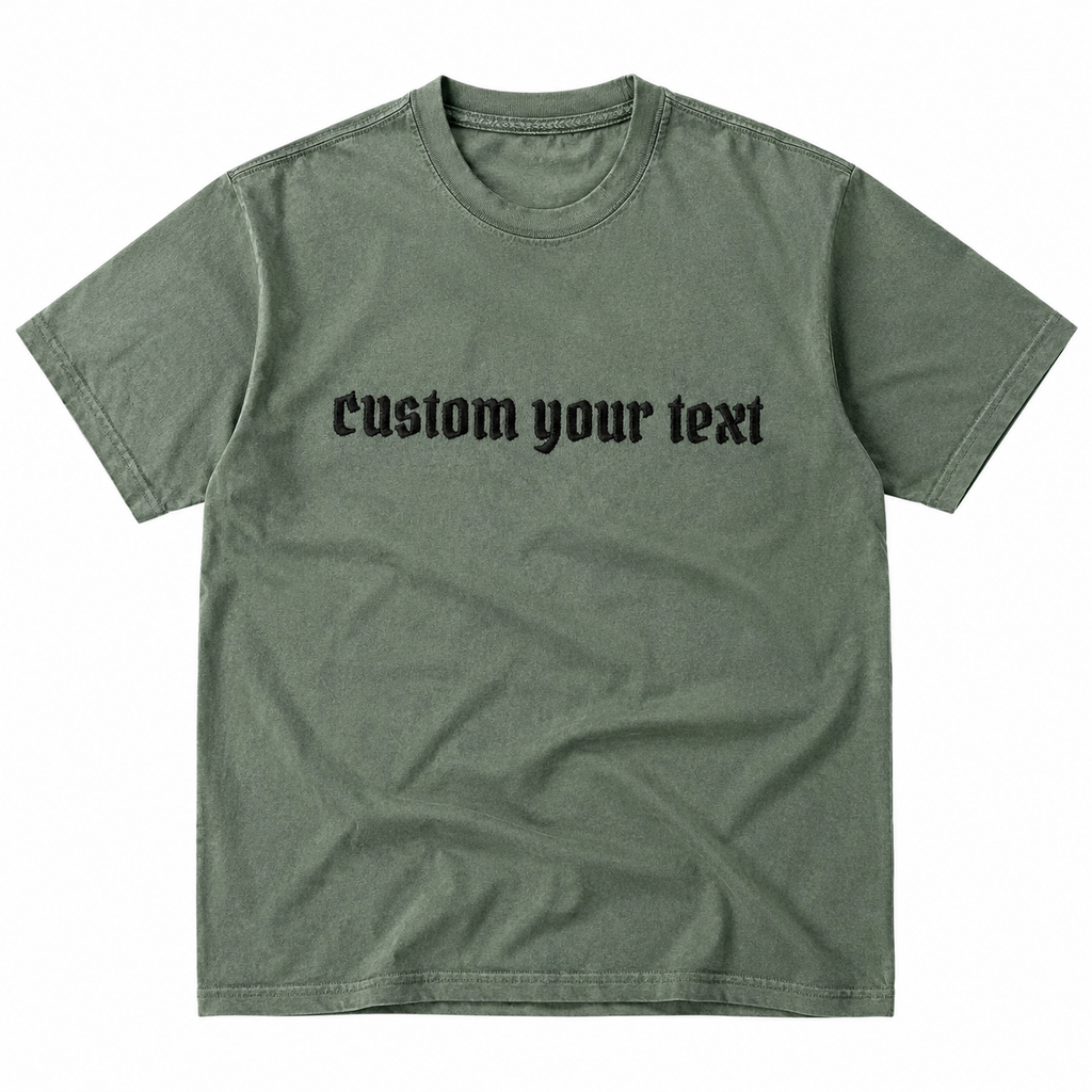 Personalized Embroidered Text  T-shirt, Custom Colors Tee,Custom Birthday Gift, Minimal Embroidery T-Shirt, personalize your own design, Make Your own Tee,