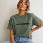 Personalized Embroidered Text  T-shirt, Custom Colors Tee,Custom Birthday Gift, Minimal Embroidery T-Shirt, personalize your own design, Make Your own Tee,