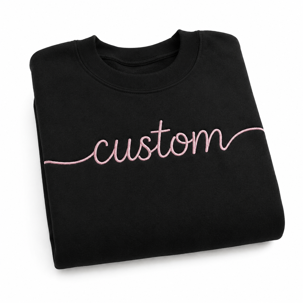 Custom Embroidered Black Sweatshirt for Women & Men, Personalized Crewneck Pullover, Front & Back Embroidery, Multiple Thread Color Options, Design Your Pullover, Ideal For unisex Gift Apparel