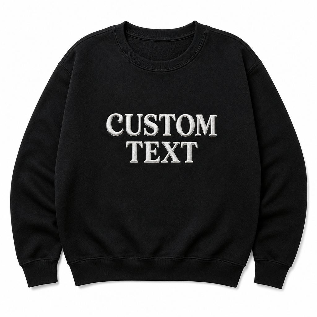 Custom Embroidered Sweatshirt for Women & Men Personalized Text Crewneck Sweatshirt- Custom Name Embroidery Pullover Gift