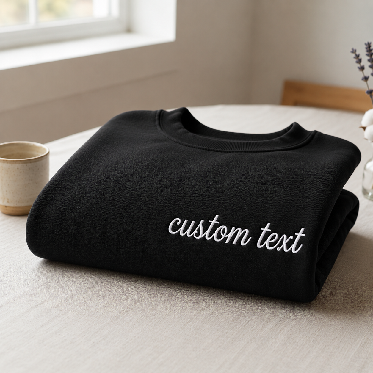 Personalized Embroidered Sweatshirt, Custom Name Text Sweatshirt with Premium Thread Embroidery, Unisex Custom Crewneck Pullover Gift for Men & Women