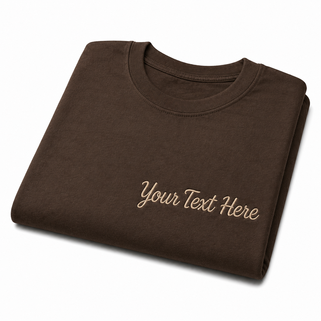 Custom Embroidery T-Shirts, Personalized Premium Embroidered Tees, Custom Name & Text Tee, Different T-shirts Color options, Make Your Own text