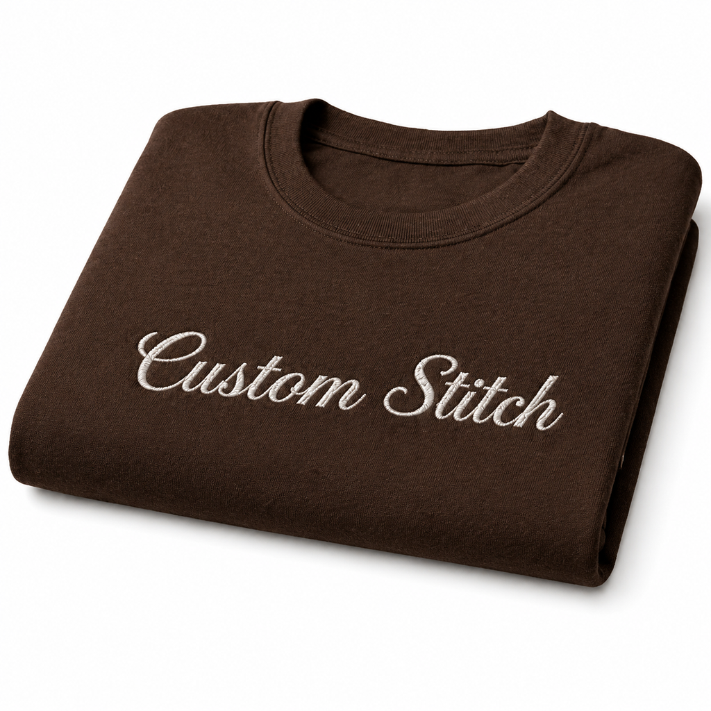 Custom Stitch Embroidered Unisex T-Shirt  Premium Cotton Crew Neck Tee Unisex Casual Fashion Shirt, Front & Back Embroidery, Multiple Color Options, Different Text options