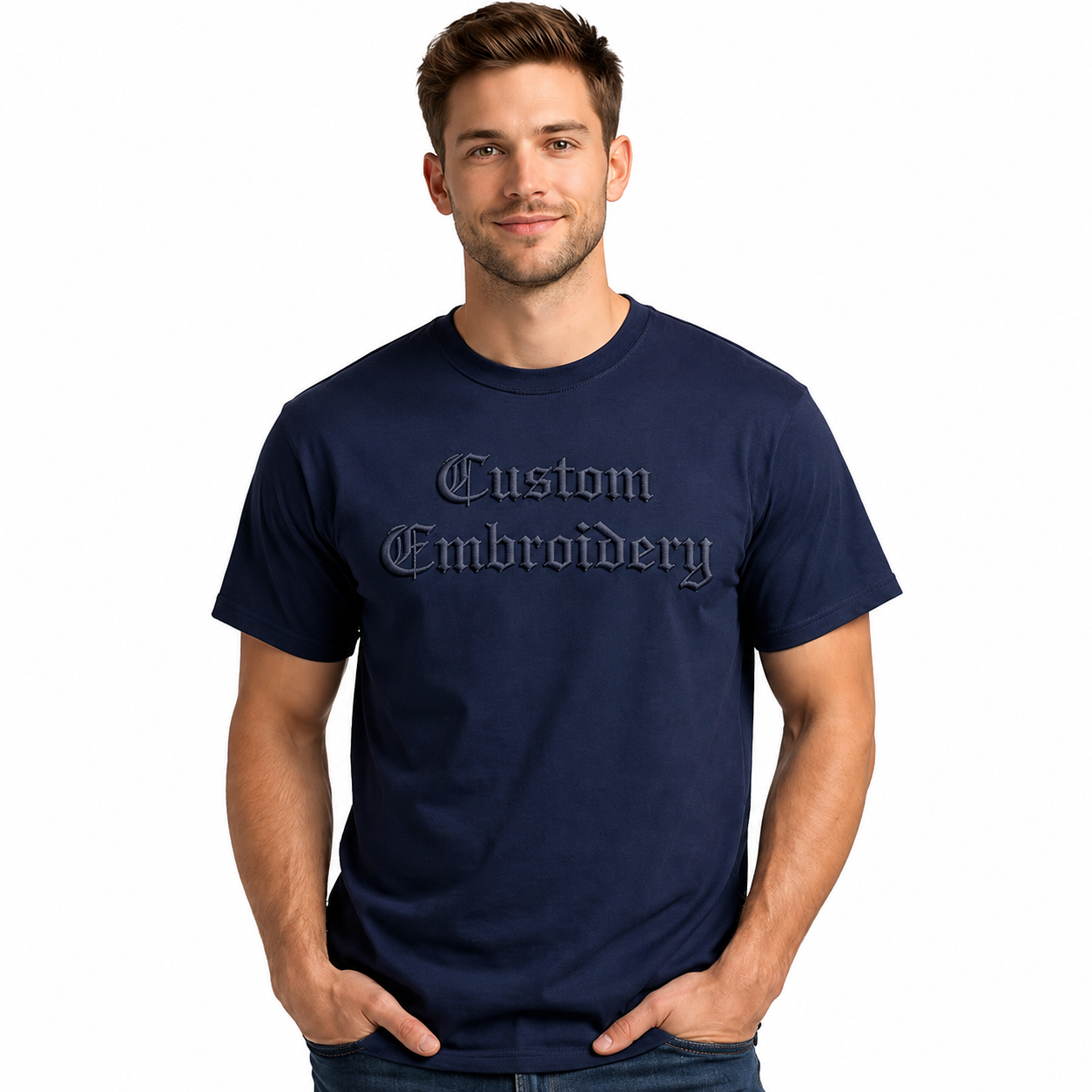 Design Your own Personalized T-Shirt with Name, Unisex Regular Fit, Custom with Your Own Design or Text, Chest Embroidery, 100% Pure Cotton, Different Color Options, Gift for Him/Her