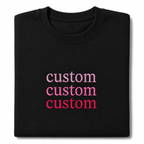 Personalized Unisex Black Embroidered Sweatshirts, Choose Phrase, Font and Embroidery Thread Color for Any Occasion, Minimal Chest Embroidery, Different Placement of Text, Design your Pullover, Fron & Back Text Options