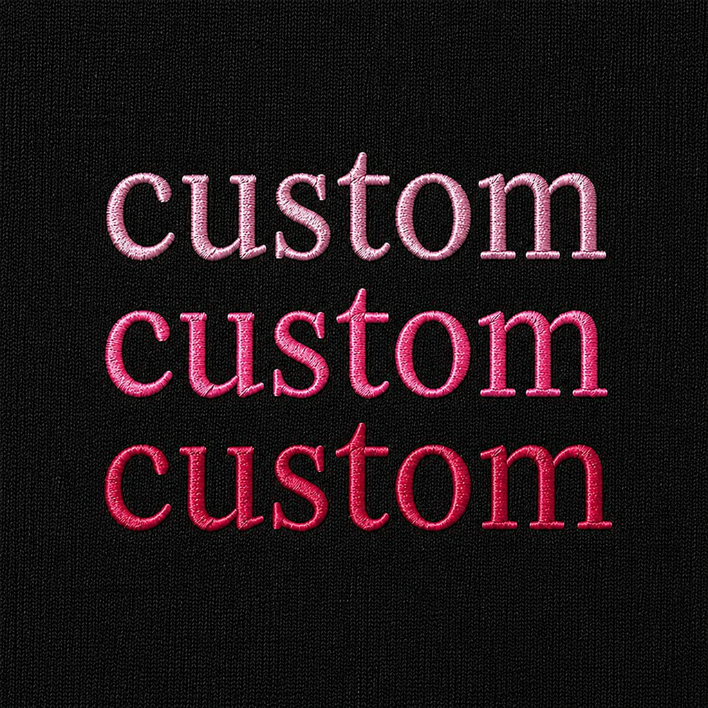 Personalized Unisex Black Embroidered Sweatshirts, Choose Phrase, Font and Embroidery Thread Color for Any Occasion, Minimal Chest Embroidery, Different Placement of Text, Design your Pullover, Fron & Back Text Options