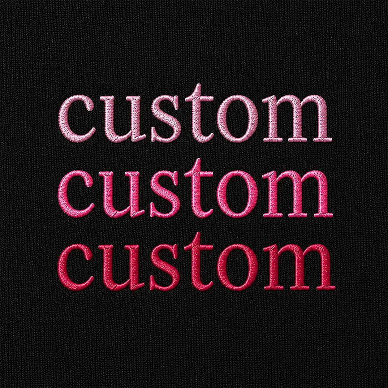 Personalized Unisex Black Embroidered Sweatshirts, Choose Phrase, Font and Embroidery Thread Color for Any Occasion, Minimal Chest Embroidery, Different Placement of Text, Design your Pullover, Fron & Back Text Options