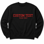 Customized Embroidery Text Unisex Black Sweatshirt, Choose Phrase, Font and Embroidery Thread Colorn, Regular Fit, Different Sizes, Personalized Gift Apparel, Minimal Chest Embroidery